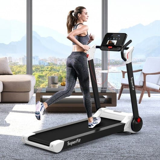 2.25 HP Electric Motorized Folding Running Treadmill Machine with LED Display-Black