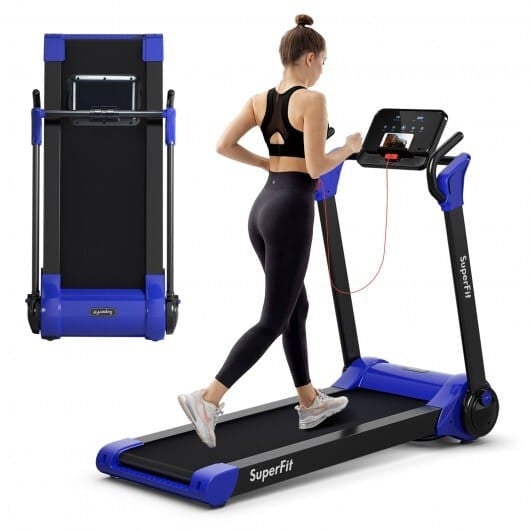 2.25 HP Electric Motorized Folding Running Treadmill Machine with LED Display-Black
