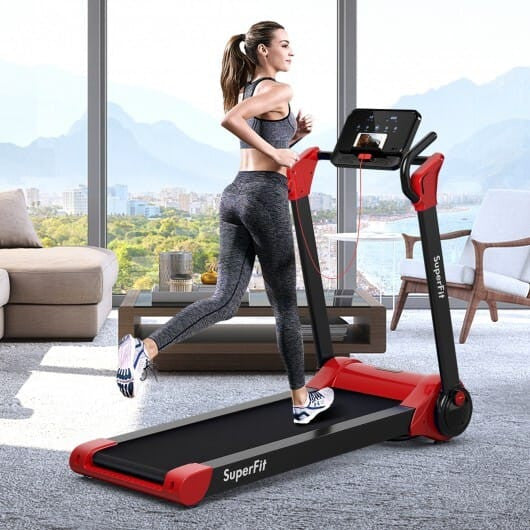 2.25 HP Electric Motorized Folding Running Treadmill Machine with LED Display-Black