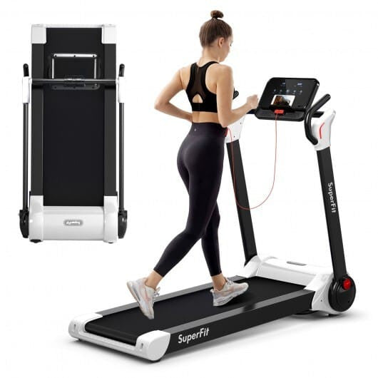2.25 HP Electric Motorized Folding Running Treadmill Machine with LED Display-Black
