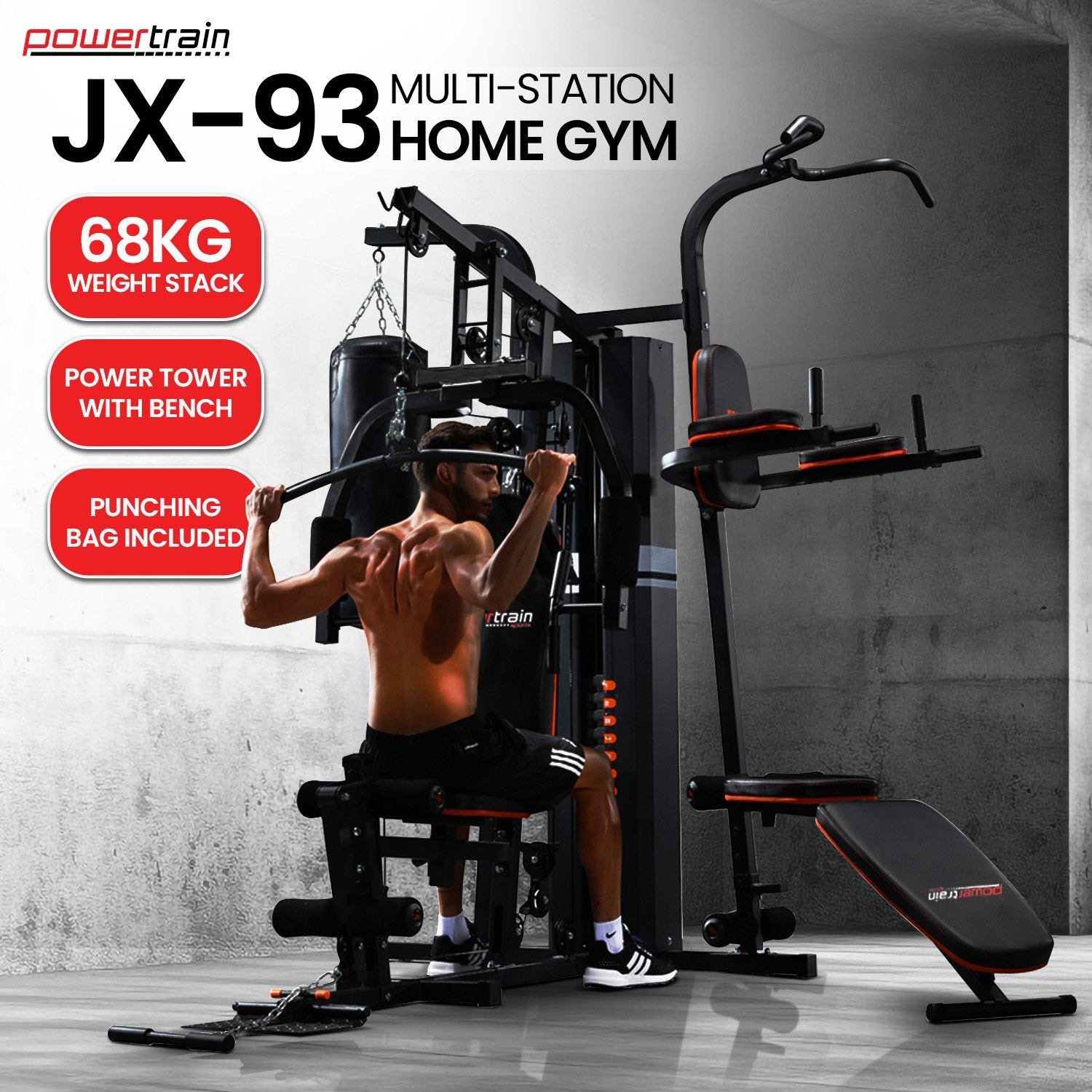 NNEDPE Multi Station Home Gym 150lbs Weights Punching Bag